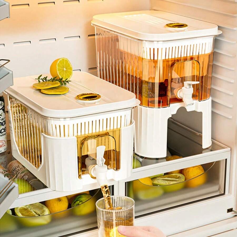 1PC Cold Water Pitcher Fridge Beverage Dispenser Detachable Base Cold Water Jug With Faucet Portable Juice Jug For Home Kitchen - Multicolor - View 1