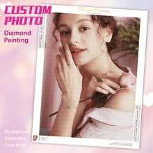 [Tùy chỉnh] 1 hình ảnh Tranh đính đá tùy chỉnh Tranh thêu chữ thập tròn đầy đủ Tùy chỉnh cá nhân Đá tự làm Kim cương khảm Kim cương thêu - Nhiều màu - Xem 1