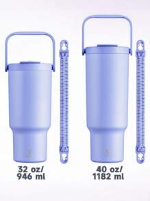 Meoky Bình nước giữ nhiệt 32oz có tay cầm, bình giữ nhiệt chân không, bình du lịch bằng thép không gỉ với nắp chống rò rỉ và ống hút, giữ lạnh đến 34 giờ hoặc giữ nóng đến 10 giờ, bình giữ nhiệt di động lý tưởng cho cắm trại, leo núi, lái xe và các chuyến đi đường dài. - Màu tím - Xem 4
