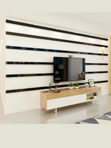 20pcs Large Size Mirror Effect 3D Wall Stickers, Self-Adhesive Rectangular Acrylic Mirror Strips Creative Decoration For Living Room, Bedroom, Restaurant, Home Wall Decor - Multicolor - View 8