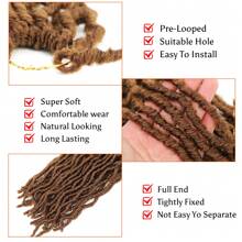 FULCRUM 8/12/18/24/30/36 Inch Faux Locs Crochet Hair Faux Loc Crochet Braids Curls Soft Locs Crochet Hair Extensions For Women & Girls