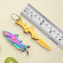 Mini Knife, Small Size, Sharp Self-Defense, Outdoor Portable Unpacking, Express Delivery Keychain Pendant Pocket Knife - Multicolor - View 3
