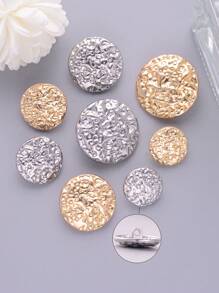 Set de 6/12 botones metálicos redondos con textura de piedra convexa, botones decorativos versátiles para abrigos, suéteres, chaquetas informales, zapatos, sombreros, manualidades DIY