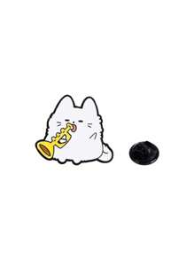 Cartoon Cat Brooch, Symphony Orchestra Series, Violin & Piano Instrument Combination, Creative Badge For Playing Music, Cute Personalized Accessory For Clothes, Bags, Etc.