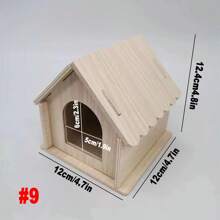 1pc Wooden Hamster Toy House With Hiding Spot, Climbing And Playing Flat House For Small Animal Villa With Stairs And Slides - Multicolor - View 20