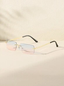 1/2/3 PCS Women's Metal Rimless Small Rectangle Fashion Eyewear For Nissan Outing And Wearing For Summer Beach Vacation,Outdoor,Travel Shades Fashion Glasses Casual Style Rectangle Frame For Going Out Outfit,Back To School