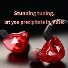 Tai nghe nhét tai QKZ AK6 Sport có dây 3,5 mm có mic chống ồn cho game thủ, nhạc sĩ, tai nghe kiểm âm - Đỏ - Xem 7