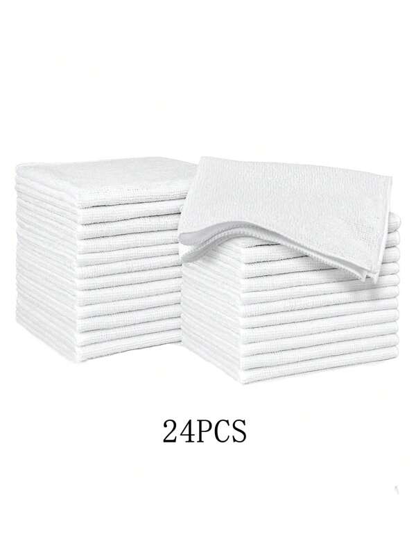 12pcs Fast Drying Absorbent Terry Washcloth Bath Towel Microfiber Face Cloths Reusable Makeup Remover Cloth Ultra Soft Washcloths For Women Washcloths In White For Face And Body Or Household Cleaning