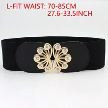 1 pezzo Cintura regolabile per vita grande per donna, fascia in vita elastica con decorazione di strass, elegante e versatile per estate, scuola, autunno, Ognissanti