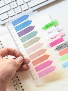 200張/包摩洛哥風格PET箭頭形半透明便條紙，適用於筆記、標籤、防水、辦公用品和學生自我組織 - 彩色 - 查看 3