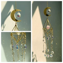 1 Máy bắt nắng pha lê phong thủy, Mặt dây chuyền ô tô, Trang trí tường treo cầu vồng ma thuật, Mặt dây chuyền pha lê giả tưởng, Trang trí treo nhà sản xuất cầu vồng, Trang trí tường cửa sổ sân vườn trong phòng gia đình - Nhiều màu - Xem 4