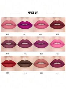 HANDAIYAN Matte Moisturizing Lipstick, Velvet Lipstick For Music Festivals, Parties, Outdoor Travel, Portable, 3.5g Net Content, Suitable For Back To School, Halloween, Christmas, Makeup Products, Face Painting, Cosmetics, Suitable For Women, Winter/Spring, Suitable For Birthday, Valentine's Day Gifts, Carnival Parties, Best Color Choice For Y2K Fancy Fashion - Màu tím - Xem 4