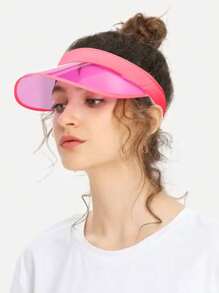 1頂遮陽帽女士男士女孩運動海灘高爾夫戶外防曬遮陽帽透明帽舌 - 透明空頂帽 - 查看 15