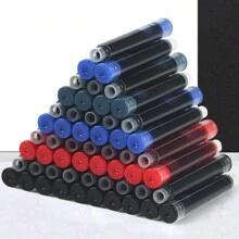 50pcs 3.4mm Fountain Pen Ink Cartridges, Suitable For School And Office, Black/Blue/Red Three Colors Available Back To School - 50 Black Ink Sacs - View 5