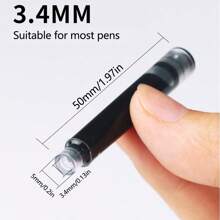 50pcs 3.4mm Fountain Pen Ink Cartridges, Suitable For School And Office, Black/Blue/Red Three Colors Available Back To School - 50 Black Ink Sacs - View 10