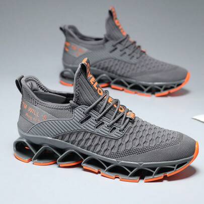 Men's Fashion Sneakers Breathable Mesh Running Shoes Blade Non Slip Soft Sole Casual Athletic Walking Shoes