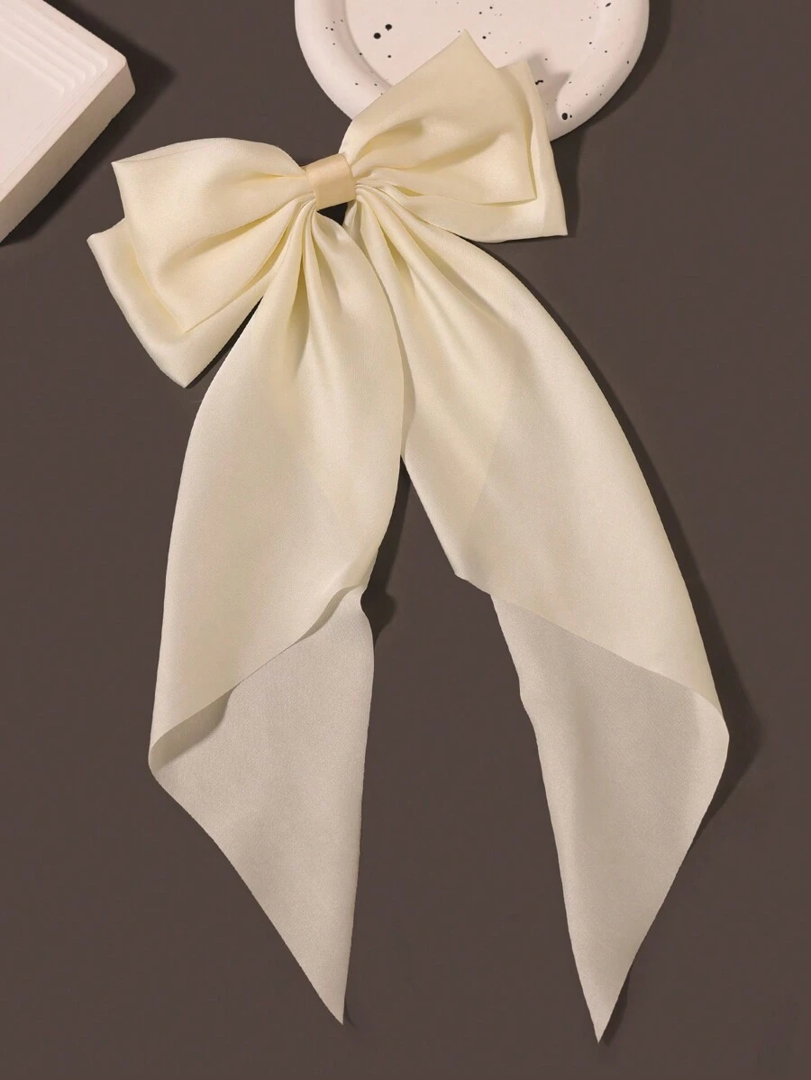 1 Pc Satin Fabric Bowknot Silk Hair Clip Accessory, For Everyday Wear Valentine's Day Claw Clips Hair Claws Hair Barrettes, Bows, Cute, Hair Accessories For Women, Head Accessories