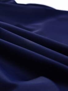 Women's High Waist Tie Swim Skirt Shorts With Pockets, Summer Swimwear - Navy Blue - View 8