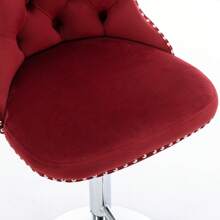 2/4/6 Piece Set Adjustable Swivel Bar Stools, Dining Bar Chairs With Velvet Tufted Back, Metal Base, Footrest For Home Bar, Dining Room, Kitchen Island. - Burgundy - View 9