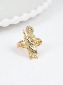 1 pieza Anillo chapado en oro de 14k, joyería mexicana para mujer - Amarillo Oro - Ver 14