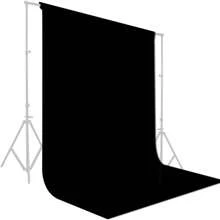 VOJCBKRE Fondo negro para fotografía, pantalla de fondo de foto negro, sábana negra para estudio de foto y video, sesión fotográfica, Zoom. Fondo negro para fotografía, fondo de cabina de fotos negro de poliéster puro, cortina de pantalla negra plegable para sesión de retratos - Negro - Ver 1