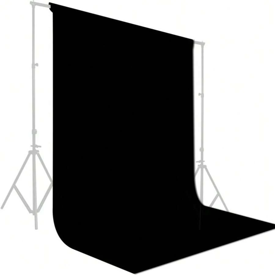 VOJCBKRE Fondo negro para fotografía, pantalla de fondo de foto negro, sábana negra para estudio de foto y video, sesión fotográfica, Zoom. Fondo negro para fotografía, fondo de cabina de fotos negro de poliéster puro, cortina de pantalla negra plegable para sesión de retratos - Negro - Ver 1