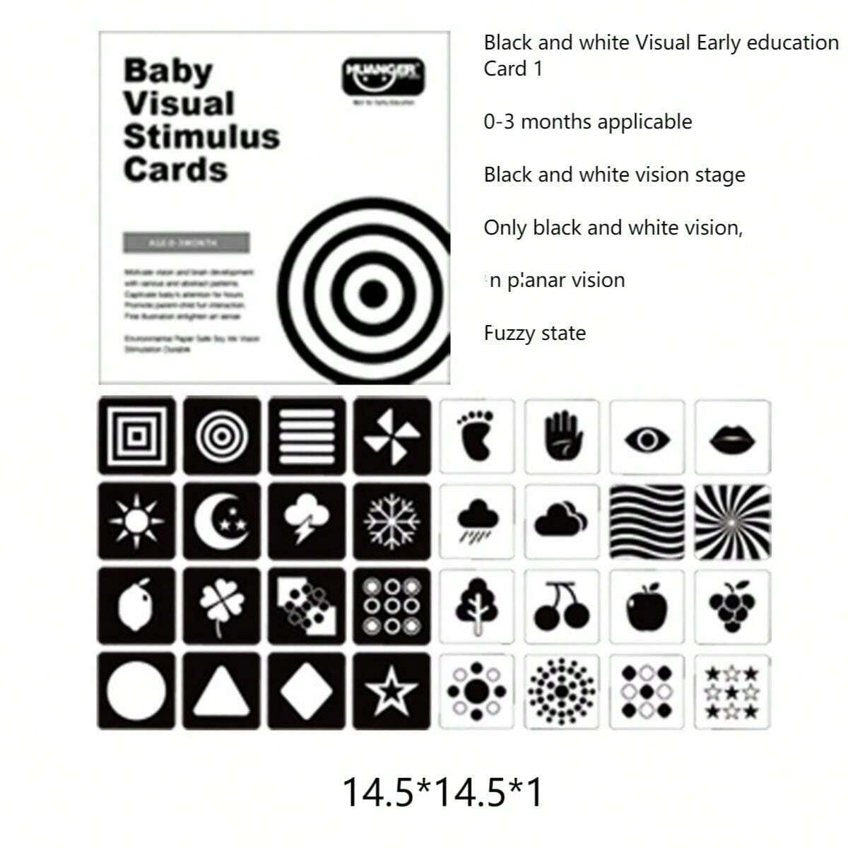 Montessori Visual Stimulation Card High Contrast Black And White