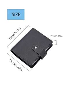 Business Card Holder Notebook, Professional Office Diary Notebook, Can Hold 64 Business Cards, Black & Pink Color, Credit Card Holder, Unisex PU Business Card/ID Card Holder - Multicolor - View 4
