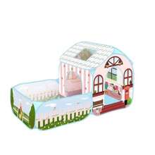 Tente de jeu pour garçons et filles, avec toit et rideau de porte, maison de tente de jeu pop-up villa pour enfants en bas âge, utilisable en intérieur et en extérieur, pliable, portable, rose et adapté aux enfants de 3 à 6 ans