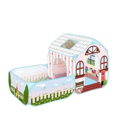 Play Tent For Boys And Girls, With Rooftop And Door Curtain ,Pop Up Play Tent House Villa  For Kids Toddlers, Indoor And Outdoor Use, Foldable, Portable,   Pink And Suitability 3-6 Ages For Kids