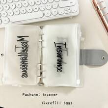 1 Set A6 Binder Budget Book,12pcs Letter Bags,Cash/Ticket/Bill Cards Organizer,Zipper Refill Bags,Management Planner Back To School