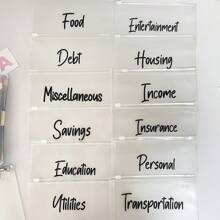 1 Set A6 Binder Budget Book,12pcs Letter Bags,Cash/Ticket/Bill Cards Organizer,Zipper Refill Bags,Management Planner Back To School