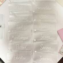 1 Set A6 Binder Budget Book,12pcs Letter Bags,Cash/Ticket/Bill Cards Organizer,Zipper Refill Bags,Management Planner Back To School