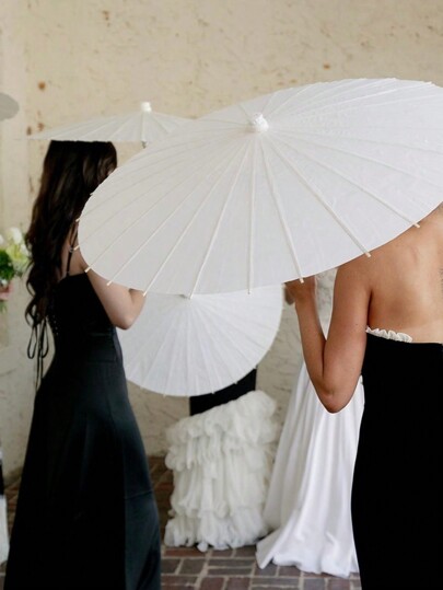 Wedding White Paper Parasol Umbrellas (1-Pack): Paper/Bamboo Umbrellas With Elegant Handle. Bridal Shower Supplies, Party Favors, Table Decorations Best Gifts, Wedding Decor, Home Decor, Room Decor Bride Birthday Graduation Birthday Decorations Party Decorations Bachelorette