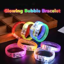 1pc/Pack Plastic Bracelet LED Glow Wristband For Concert Party Support, With Light Effects - Widened Luminous Bracelet - View 2