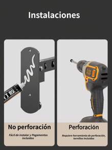 Rack De Secado De Ropa Plegable con 10 orificios, Soporte De Lavandería Sin Perforaciones Montado En La Pared Del Balcón, Baño, Habitación - 10 Orificios - Ver 6