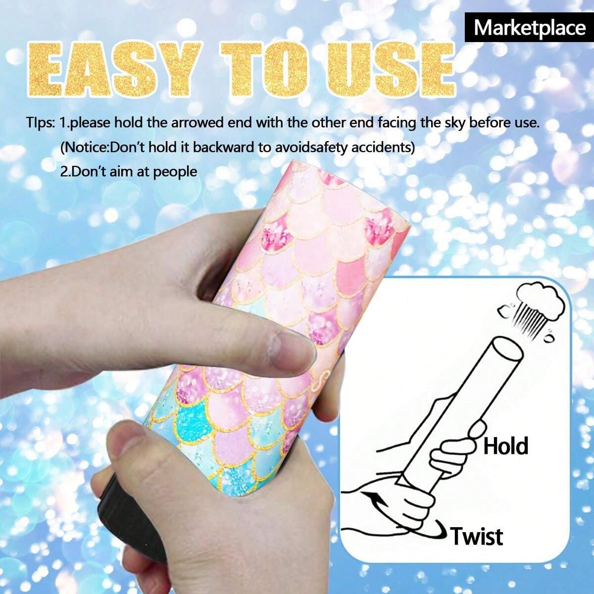 2PCS, Themed Push Pop Birthday Confetti Fireworks Tube Confetti Cannons