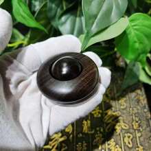 1入組木製UFO形狀滾輪玩具，木製手工珠子，木製旋轉玩具，便攜式玩具，成人，安靜的木製辦公桌玩具 - 棕色 - 查看 4