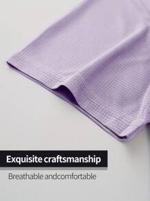 Áo thun thể thao nữ màu tím trơn siêu nhẹ, nhanh khô, thoáng khí, nhẹ nhàng cho tập luyện thể dục, chạy bộ, tập gym, màu xanh lá cây cơ bản cho mùa hè. - Màu tím - Xem 8