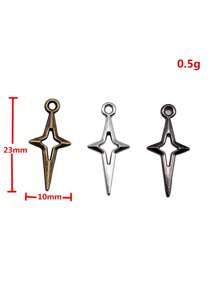 40 件 23x10 毫米（0.91x0.39 英寸）镂空星形吊坠 闪亮星形吊坠 女士 DIY 珠宝制作 - 鏤空星星 - 查看 2