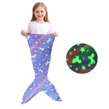 Bolsa de dormir con iluminación infantil, manta con iluminación estilo mermaid y cielo estrellado, decoración navideña