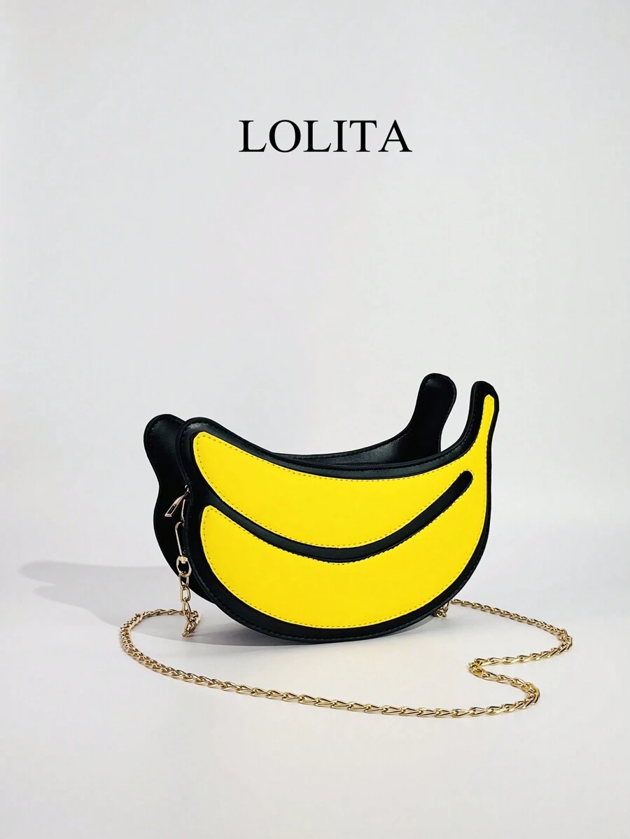 حقيبة كتف بتصميم مبتكر بنمط الفواكه - حقيبة كتف على شكل موزة عصرية للفتيات