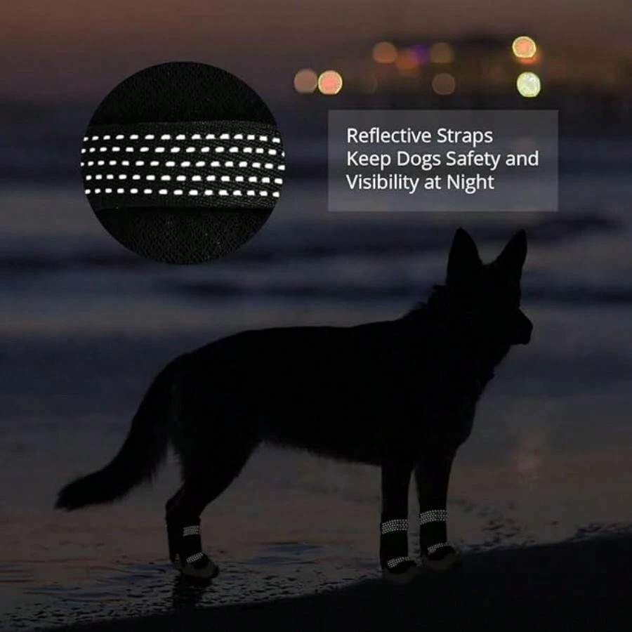 Set Of 4 Outdoor Winter Dog Shoes For Golden Retrievers And Border