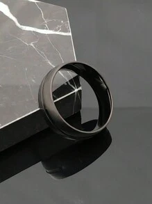 高品质哑光黑镀层不锈钢 8 毫米戒指 男士饰品 - 戒指 - 查看 7