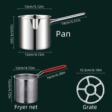 1 Set 304 Stainless Steel Fryer Pan With Frying Basket And Rack, Deep Fryer For Frying Pasta And French Fries With Filter Net, Oil-Saving Fryer - 304 Stainless Steel Frying Pan With Filter - View 10