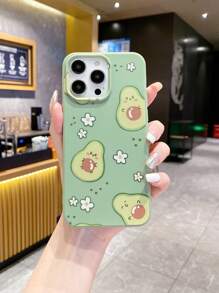 1pc Avocado Pattern Phone Case Compatible With IPhone 17/17 Air/17 Pro/17 Pro Max/16/15/11/13 Pro/16/16 Pro/16E, IPhone 14 Pro Max Phone Protective Cover - Green - View 2