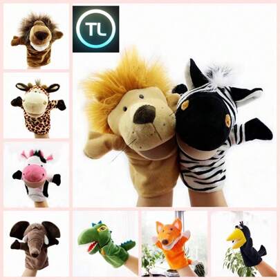 T&L 3 pcs Muñecas de mano de animales de dibujos animados (envío aleatorio de estilos)