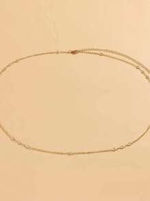 1Pc Thời Trang Kim Cương Giả Trang Trí Dây Thắt Lưng Cho Nữ Trang Trí Cơ Thể - Vàng - Xem 4