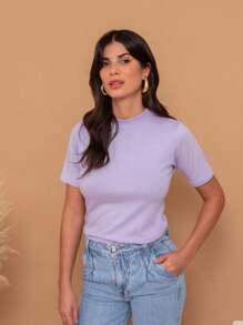 Women T-Shirts - 紫丁香色 - 查看 1