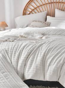 7 Piece Bed In A Bag Striped Tufted Comforter Set,Shabby Chic Boho Comforter And Sheet Set, All Season Soft Microfiber Complete Bedding Set - 白色 - 查看 4